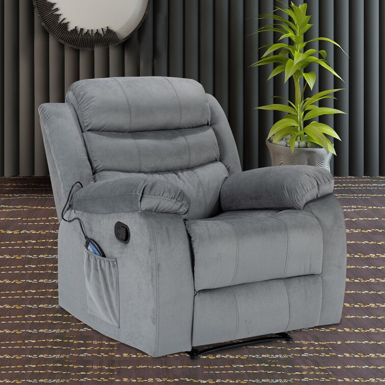 Latitude Run Super Soft Manual Heated and Massage Recliner